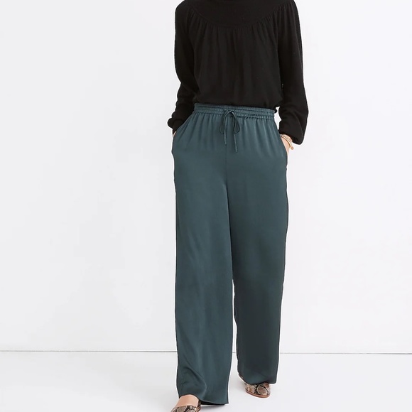 Madewell Pants - Madewell Pull-On Full-Length Pants in Pebbled Satin